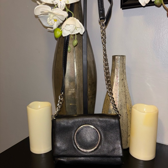 Vince Camuto Handbags - Vince Camuto Black Pebbled Leather Crossbody Bag,